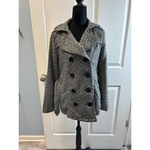 Y2K Bongo Black And White Coat Medium